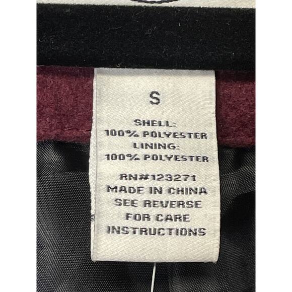 Vine & Valley Coat Womens Small Wine Red Double Breasted Peacoat Long Jacket New - Picture 6 of 10